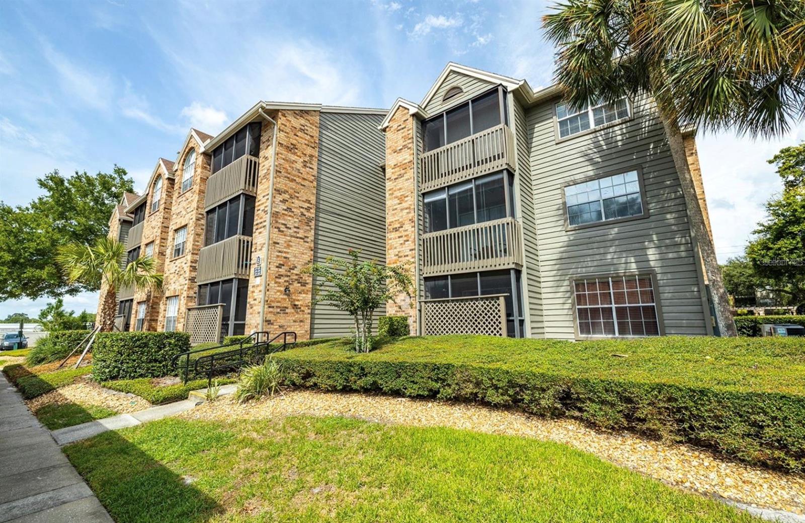 Nicely updated one bedroom, one bath condo in the desirable Fountains at Countryside complex. This unit is on the third floor, overlooking the pool. The bright open living room with vaulted ceiling and new carpet is welcoming and warm. The kitchen has new stainless steel appliances and vinyl flooring, wood cabinets, granite-like countertops, water filtration, and a breakfast bar. All rooms have been freshly painted, and the bedroom has a new window and features a nice ceiling fan and walk-in closet. The bathroom has been updated with a new tiled shower/tub and new vinyl flooring. There is a stackable washer and dryer in the unit and a screened-in porch off the living room with a storage closet. The Fountains is located in a private area off US-19, close to the bus line, shopping, restaurants, and schools. The complex is gated, well-maintained, and has a large heated pool, private hot tub, outdoor grilling area, weight and exercise rooms, and a clubhouse.