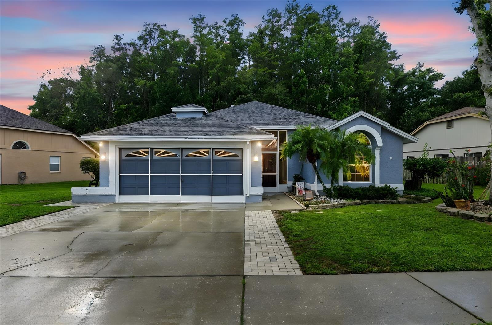 Welcome to this beautifully well maintained 3-bedroom, 2-bathroom home in Mill Run. Offering 1,499 square feet of living space with a thoughtfully designed open floor plan, modern upgrades, and a private backyard retreat. Nestled on a serene lot that backs directly to a private wooded preserve, this residence combines peaceful living with convenient access to shopping, dining, and I-75 for an easy commute. From the moment you arrive, the home’s inviting curb appeal is evident. A screened front patio welcomes you inside, where the bright open floor plan and vaulted ceilings create a sense of spaciousness. The combination of ceramic tile in the main living areas and brand-new vinyl plank flooring (2025) in the bedrooms provides both durability and style, while freshly painted interiors in neutral tones ensure a move-in ready feel. The kitchen is both stylish and functional, featuring new lower cabinets topped with a blend of Corian and butcher block countertops, a new dishwasher (2025), and newer refrigerator and stove. A spacious dining area flows seamlessly into the main living room, making this the perfect layout for entertaining and everyday living. The primary suite offers a true retreat, complete with a newly remodeled ensuite bathroom boasting a walk-in shower and soaking tub, ideal for unwinding after a long day. Two additional bedrooms provide comfort and flexibility—whether you need a home office, guest room, or space for family. One of the bedrooms features a hurricane-impact window, while all other windows include hurricane protection panels, giving you peace of mind year-round. Outdoor living is a highlight of this home. Step out to the covered and screened lanai with brick pavers, where you can relax or entertain while overlooking the fully fenced backyard and lush wooded preserve—a rare find that ensures privacy and tranquility. The yard also features a sprinkler system to keep the landscaping fresh and green, as well as a widened driveway for added parking convenience. Practical updates further enhance this home’s value, including a re-plumbed house (2012), newer appliances, and thoughtful details throughout. The attached 2-car garage also has screen doors for added ventilation and provides storage and functionality, completing the picture of this well-maintained and lovingly cared-for property. Located in a highly convenient area with easy access to I-75, you’re only minutes away from shopping, dining, entertainment, and everyday conveniences. Whether you’re looking for a peaceful retreat, a move-in-ready home, or a property with lasting value, this home delivers it all. Prime location with easy access to I-75, shopping, dining, and more.