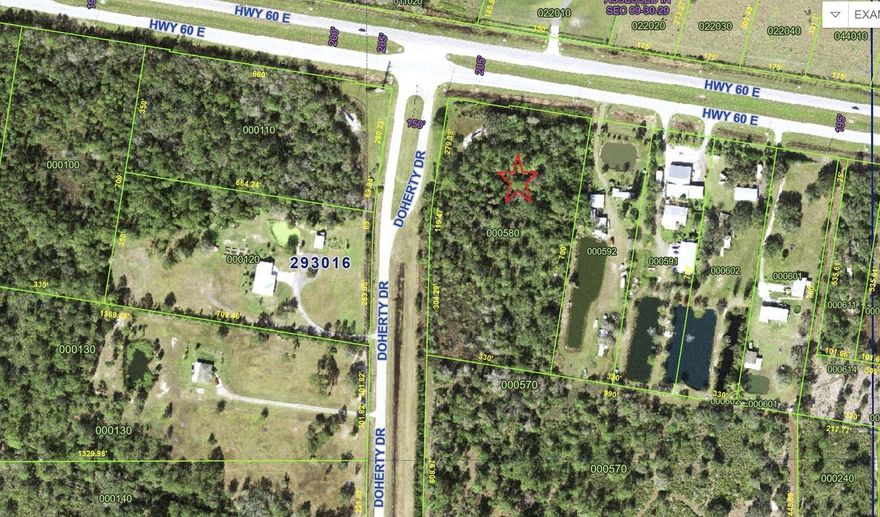 A prime corner lot at the intersection between SR 60 and Doherty Dr, Lake Wales. This property is currently zoned as Agriculture/Rural Residential(ARR), which allows a series of land uses, like religious institution, isolated convenience store,  mobile home park etc (see attachment for all allowable land uses under ARR). Also, it can be rezoned to commercial use and has great commercial potential. Its frontage along with SR 60 has 381 feet. Strong, unobstructed visibility from SR 60; 13,700-16,800 Annual Average Daily Traffic (AADT); and easy ingress/egress with corner positioning, turn lanes and median cuts. Adjacent to Doherty Dr., the only access road leading into a 1,400-unit residential community, including NALCEST, Walden Shore of Lake Wales, and Lakeshore. There are other multiple communities within 7 miles, including Indian Lake Estates, Lake Walk-in-Water Estates and Saddlebag Lake Resort etc. Gold Coast Utilities is nearby and willing to extend utilities to the site. Size is 5.73 acres and flood zone X. It has enough space and is easy to develop businesses to serve locals. Don’t miss this investment opportunity. Seller Financing available.
