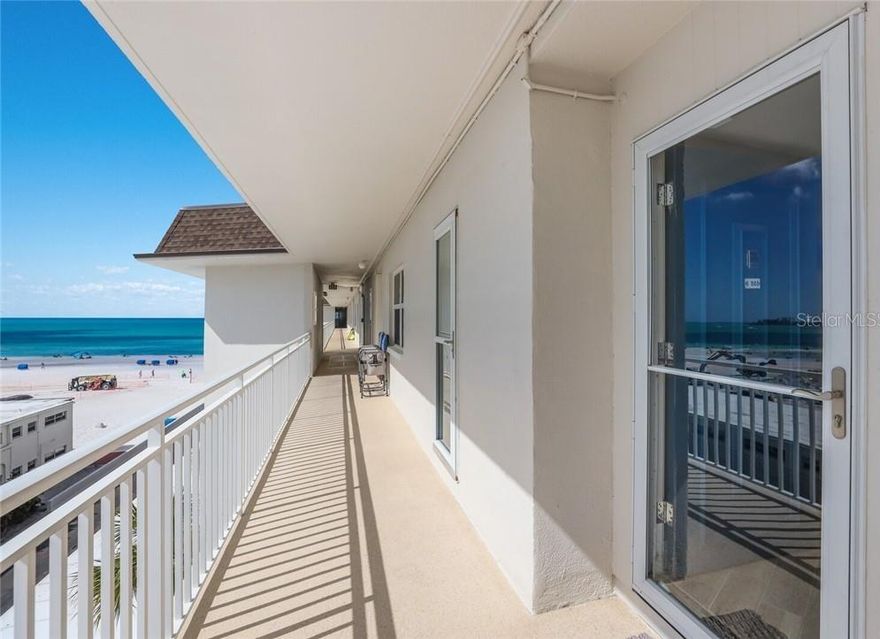 NEW...SEASONAL RENTAL: Enjoy breathtaking views of the sand and water from this stunningly renovated condo on Lido Beach! It is all about the water here! Top floor living allows for water views from both the front and the back. Beach front complex with direct access to Lido Beach. There are 2 sitting areas on the lanai with glass sliders allowing you to take full advantage of the views. This home was completely remodeled in the last few years, including the A/C system and hurricane rated windows and sliding doors. The interior glows with new lighting throughout along with new ceiling fans. Gorgeous glass tiles in the kitchen complement the quartz countertops and stainless appliances. Both bathrooms have stone counters, beautiful tile work and ample space. The master bedroom boasts a huge walk-in closet complete with a washer and dryer. Enjoy the community pool, clubhouse or sunsets on the patio that leads to the beach. Sorry pets not allowed. Rented Jan - Mar 2025.
