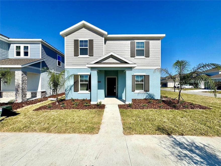 Quick facts: 
- End unit with large lawn
- Lawn care INCLUDED
- 1.2 Gb optic fiber internet INCLUDED
- Pool, fitness center, tennis, pickle, and basket ball courts
- Attached Garage, no rushing in the rain or burning in the sun from the garage. 
- Guest room on the first floor

Welcome to this beautiful newly built home featuring great room connected with open kitchen. Being the end unit, this home features an extra large lawn. short drive to Disney, Costco, and major free way.