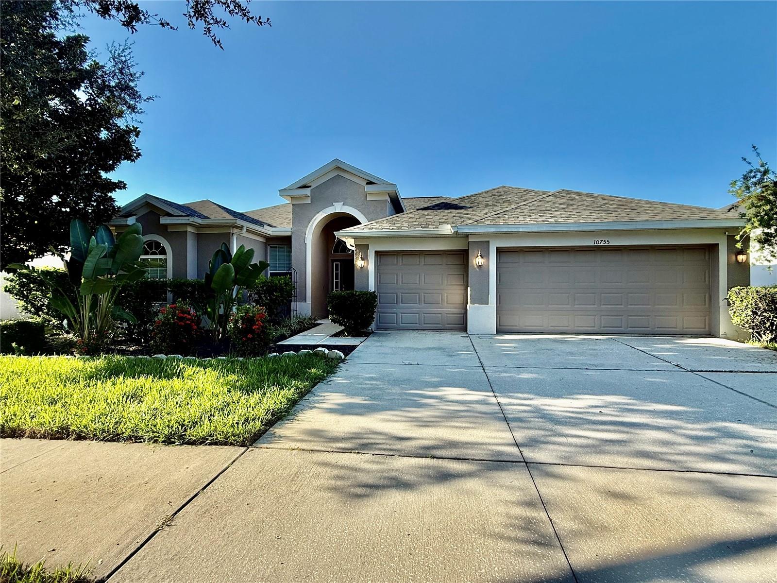 Welcome to this beautifully updated 4-bedroom + den, 3-bathroom home with a 3-car garage, located in the highly desirable South Fork community of sunny Riverview, Florida. Boasting a split floor plan, tasteful upgrades, and a huge, screened lanai, this home offers comfort, style, and plenty of space for living and entertaining. As you enter, you'll find a versatile den or home office just off the foyer, featuring double doors. The adjacent formal living and dining rooms offer a welcoming space for gatherings, enhanced by tile flooring and neutral paint tones. The primary suite is tucked privately off the formal living area and features tray ceilings, private lanai access, and two spacious closets. The en-suite bathroom is light and airy, with dual sinks, granite countertops, tile flooring, a garden tub, separate shower, and a private water closet. The kitchen is a chef's dream, equipped with new stainless-steel appliances, wood cabinetry, and granite countertops, all overlooking the bright and open family room. A charming breakfast nook offers additional dining space with plenty of natural light and views of the lanai. Step outside to the expansive screened lanai, a true outdoor oasis completes with beautiful brick pavers and access from the master bedroom, kitchen, family room, and guest bath perfect for indoor-outdoor living and entertaining. Located in the welcoming community of South Fork, you'll enjoy beautiful surroundings, a community pool, playground, nearby parks, top-rated schools, shopping, dining, and easy access to major highways. In addition to the advertised base rent, all residents are enrolled in the Resident Benefits Package (RBP) for $50.00/month which includes HVAC air filter delivery, credit building to help boost your credit score with timely rent payments, utility concierge service making utility connection a breeze during your move-in, and much more! More details upon application. Pets welcome, no aggressive breeds, max 2. Vacant and Available Now!