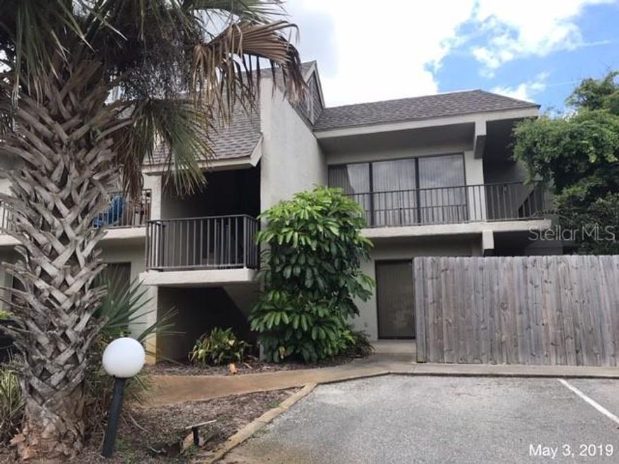 Great 1/1 apartment, ground floor, across Atlantic from beach, large living room/dining area, spacious bedroom with double closets, tile floors throughout. beautiful tiled walk-in shower, fenced back yard, private front courtyard, washer/dryer hook-ups, one of 7 units in building. Pet friendly for cats and large/small dogs. Must see, great beach side living!!!