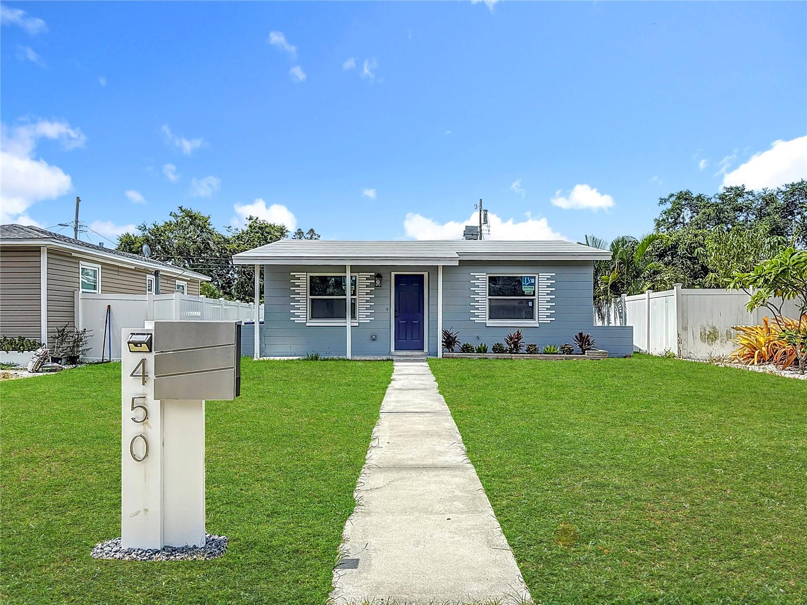 Welcome to this beautifully updated 2-bedroom, 1-bath block home in South St. Pete. This move-in-ready property features fresh interior and exterior paint, all-new doors and impact windows, updated vinyl flooring throughout, new lighting and plumbing fixtures, and a bright, modern feel. The kitchen offers shaker cabinets, brand-new stainless steel appliances, and a practical layout perfect for cooking and entertaining.
Sliding doors lead to a spacious backyard with new sod and landscaping, giving you plenty of room to create your own outdoor retreat or host gatherings. A one-car garage with alley access provides convenience and additional storage.
Big-ticket upgrades include a new electrical panel (2025), roof (2018), AC (2025), water heater (2025), updated landscaping, and all-new finishes, making this home truly worry-free.
Located in a quiet neighborhood less than one mile from the Bay, this home is just a quick 10-minute drive to St. Pete Beach and Tropicana Field, with easy access to all that St. Petersburg has to offer. No flood zone, no flood issues—peace of mind included.