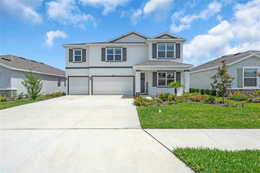 Welcome to the biggest model in Solera at Lakewood Ranch! This stunning 5-bedroom, 4.5-bath home with a 3-car garage, featuring serene lake view from the back yard, is located in a premium area of the community on Fattoria Terrace, a cul-de-sac street with rear access, offering minimal traffic and added privacy.
This spacious two-story home offers a perfect blend of elegance, comfort, and functionality. Step inside to find a dedicated office and an open-concept main living area highlighted by a custom-built entertainment center and abundant natural light. The gourmet kitchen is enhanced with a stylish custom coffee and bar station, perfect for morning routines and evening gatherings. On the first floor, you’ll also find a private guest bedroom with en-suite bath, two versatile bonus rooms, a dining area, and a convenient half bath—all thoughtfully designed for everyday living and entertaining. The upstairs features four generously sized bedrooms, including the luxurious owner’s suite, three full bathrooms, and a spacious loft that serves perfectly as a media room, game room, or family lounge. With high-end finishes, an open-concept layout, and abundant natural light throughout, this home combines comfort, style, and flexibility.
Solera is located across the street from the future Premier Sports Campus North at Lakewood Ranch, which will feature a state-of-the-art athletics and aquatic center, including a competition pool, pickleball courts, and wellness amenities, further enhancing the area’s premier active lifestyle. Lakewood Ranch is one of the top master-planned communities in the nation, known for its A-rated schools, miles of walking and biking trails, parks, golf courses, shopping, dining, and vibrant community events. With easy access to I-75, UTC Mall, and the beautiful Gulf Coast beaches, this home offers the ideal Florida lifestyle in a prime location.
Don’t miss the opportunity to own a newer home without the long wait for new construction.