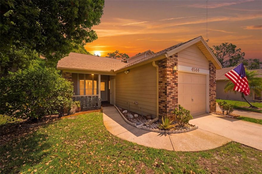 Welcome Home! This quaint 2 bedroom/2 bathroom villa, with a split bedroom plan, is just waiting for you to make it your own. Located in central New Port Richey, Briar Patch is a 55+ community featuring low monthly HOA fees, with resort-style amenities and maintenance-free living. The spacious primary bedroom with en-suite bath and walk-in closet offers its own sliding doors out onto the covered lanai that overlooks the lush backyard with no rear neighbors. The guest bedroom is sizable, with a large closet, and is located near the main bathroom and laundry room. The living room and dining room area is open and provides ample space to entertain friends and family. The kitchen is roomy with extra space for a small table and chairs. This end unit is being sold fully furnished, which makes it perfect for new owners who are looking for a second or vacation home in paradise. This friendly community is conveniently located near restaurants, shopping, commerce, beaches, and highways. Schedule your private tour of this cozy villa today!