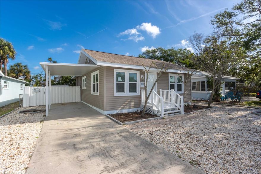 Adorable bungalow just down the street from the sugary, white sands of our beloved Indian Rocks Beach. Newer windows and large, private, fenced backyard with deck and shed. Amazing location, with dedicated beach access directly to the beach. Enjoy locally-owned restaurants, shops, art center, parks - including dog park, basketball courts, nature preserve, City Hall, library, tennis/pickleball courts, skateboard ramps, and a public boat launch. Golf-cart and pet friendly community. .This property was impacted by Hurricane Helene and experienced flooding. No remediation work has been performed. It is being sold AS-IS, offering a fantastic opportunity for a renovation or rebuild in a highly sought-after location. Showings and access to the property are by appointment only. Property being sold AS-IS. For official repair and rebuilding guidance, please visit: www.indian-rocks-beach.com.