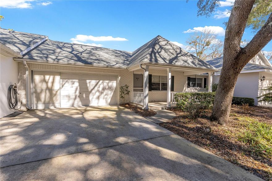 COMPLETELY REMODELED MONTGOMERY VILLA – MOVE-IN READY & LOADED WITH UPGRADES! Located on a quiet, tree-lined street with beautiful green space across the way, this popular Montgomery Model Villa offers charm, privacy, and modern updates throughout. Relax on the spacious front porch — the perfect spot for morning coffee and friendly neighborhood chats. No detail has been overlooked. Recent upgrades include luxury vinyl plank flooring throughout (no thresholds), 2023 Roof, 2019/2020 HVAC systems, NO popcorn ceilings, new recessed & LED lighting, upgraded ceiling fans, high-end plumbing fixtures throughout. Step inside to a bright, inviting living room. The thoughtfully designed split layout features bedrooms to the right and kitchen/family room to the left. The front guest bedroom offers abundant natural light and a generous closet. The beautifully updated hall bath includes a designer vanity, upgraded mirror and lighting, and a tiled tub surround. Tucked privately in the rear, the primary suite features a large walk-in closet and a stunning en suite bath complete with a custom tiled step-in shower, designer vanity, and upgraded lighting.
The heart of the home is the updated kitchen and family room area. A glass panel door can provide separation from the living room when desired. The kitchen shines with NEW stainless appliances, granite countertops, custom tile backsplash, pantry, and a prep/breakfast island — all opening seamlessly to the family room, making entertaining effortless. Just off the kitchen is access to the 2-car garage with laundry area, featuring a stained floor and freshly painted walls. Step outside to the screened lanai overlooking a fenced backyard with approved buffer plants — ideal for relaxing evenings or giving your furry friends room to roam. Stylish, updated, and truly turnkey — this is the low-maintenance, move-in ready home you’ve been waiting for. Schedule your private showing today! The monthly HOA fee includes Basic Spectrum Cable, irrigation water, roof repair, exterior painting every seven years, exterior maintenance and insurance, landscaping, trash & recycling, 24/7 monitored gates and all the amenities that OTOW has to offer; three pools (2 outside & 1 inside & another under construction), two state of the art fitness centers, pickleball, billiards, archery range, corn hole, bocce ball, tennis, shuffleboard, horse shoes, remote control flying field and race cars, 175+ clubs, woodworking shop (extra fee), library, and much, much more! A golf cart community with access to three shopping centers. Centrally located 20 minutes from the World Equestrian Center, easy drive to 4 cruise ports and/or airports, and wonderful proximity to entertainment complexes in Orlando & Tampa!