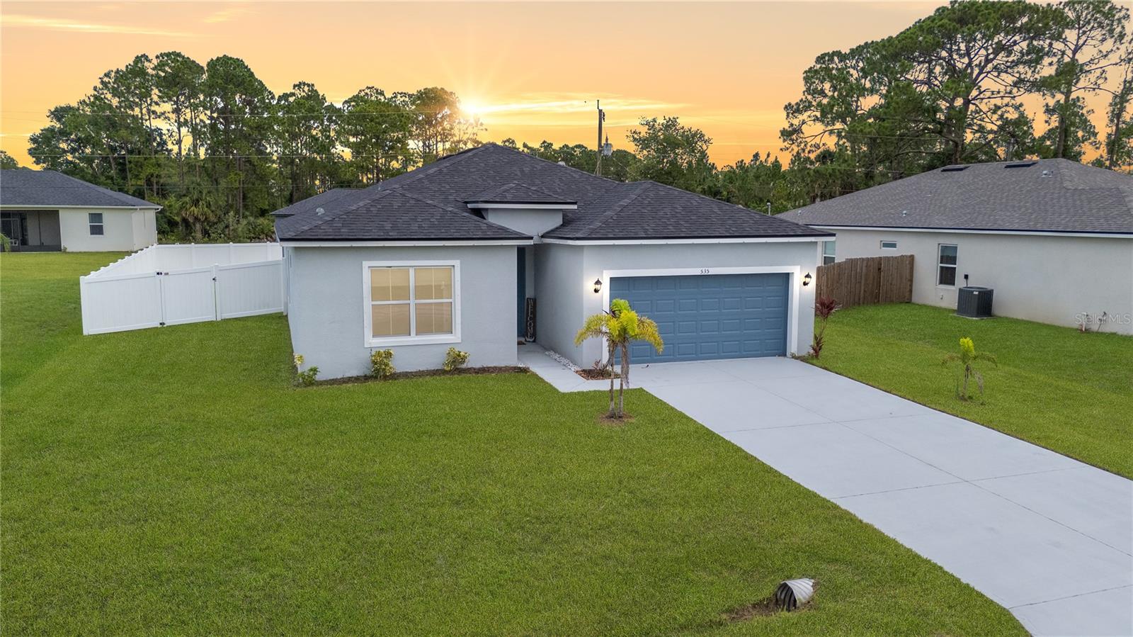 Experience contemporary living in this stunning 4-bedroom, 3-bath SMART home, built in 2022 and thoughtfully designed for comfort, style, and functionality—with no HOA!
This split floor plan offers an ideal layout with two ensuite bedrooms, perfect for guests or multi-generational living. The open concept is enhanced by 9'4" ceilings, soaring tall doors throughout the home create a bright, airy, and dreamy feel you’ll love. Abundant natural light, giving the home an elevated look. Luxury wood-look laminate flooring adds a beautiful yet durable touch.
The gourmet kitchen is a chef’s dream with quartz countertops, a large island, upgraded Samsung stainless steel appliances, and a spacious walk-in pantry. The primary suite is a private retreat featuring tray ceilings, dual walk-in closets, and a luxurious look with double vanities, a walk-in tiled shower, and quartz counters.
Step outside to your screened-in lanai and enjoy the Florida lifestyle in a fully fenced backyard, complete with room for a pool. Additional upgrades include blackout shades, hurricane shutters, vinyl fencing, and a water filtration & softener system. 1 Year Home Warranty Included!!
All of this located in a quiet, tucked-away neighborhood—yet just minutes from shopping, dining, beaches, and all the recreation Palm Bay has!