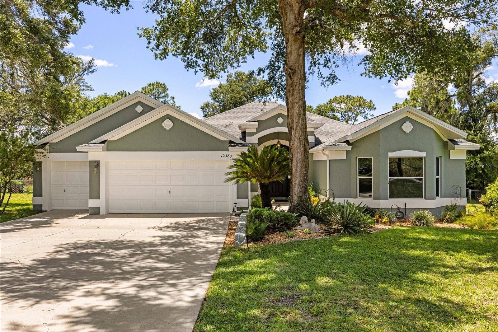 **This property qualifies for a closing cost credit up to $7,300 through the Seller’s preferred lender.**
Welcome to this hidden gem tucked along a quiet cul-de-sac in Belleview, where privacy meets convenience and thoughtful updates make everyday living comfortable. This 3-bedroom, 2-bathroom POOL HOME sits on a spacious 1 ACRE LOT, with NO HOA and a beautiful curb appeal with the mature landscaping. This meticulously maintained home offers an inviting open layout with VOLUME CEILINGS and an abundance of natural light. Take in the gorgeous view of the pool and backyard as you walk into the home and enjoy easy access to your outdoor oasis from the family room. The kitchen has been stylishly updated featuring new hardware, a modern backsplash, SOFT-CLOSE drawers, and a newer dishwasher, and seamlessly connects with the dining space accented by large windows with plantation shutters providing tranquil views of the outdoors. The primary bedroom offers a peaceful retreat with a generous WALK-IN CLOSET and an updated en-suite featuring GRANITE counters, a garden tub, and a walk-in shower. The two other bedrooms are generous sized, including one with a charming BAY WINDOW SEATING and built-in storage. A fully UPDATED LAUNDRY ROOM with granite countertops and added cabinetry is conveniently located inside the home. The 3 CAR GARAGE includes GOLF CART PARKING, a BUILT-IN WORKBENCH, and decked attic storage with pull-down access. Step outside to a SCREEN ENCLOSED LANAI overlooking an oversized FENCED YARD, a refreshing in-ground POOL, and complete with a BUILT-IN SUMMER KITCHEN—perfect for year-round relaxation or entertaining. RECENT UPGRADES include a NEW ROOF on both the home and shed (2023/2022), FRESH INTERIOR & EXTERIOR PAINT (2023), updated lighting and ceiling fans (2023), newer water heater (2022), new carpet in the bedrooms (2022), GRANITE bathroom vanities and laundry countertops (2024), and a 1-YEAR-OLD POLARIS ATLAS XT pool cleaner. With well-planned updates, flexible living spaces, and OUTDOOR FEATURES built for enjoyment, this home is a MUST SEE! Schedule your private showing today!