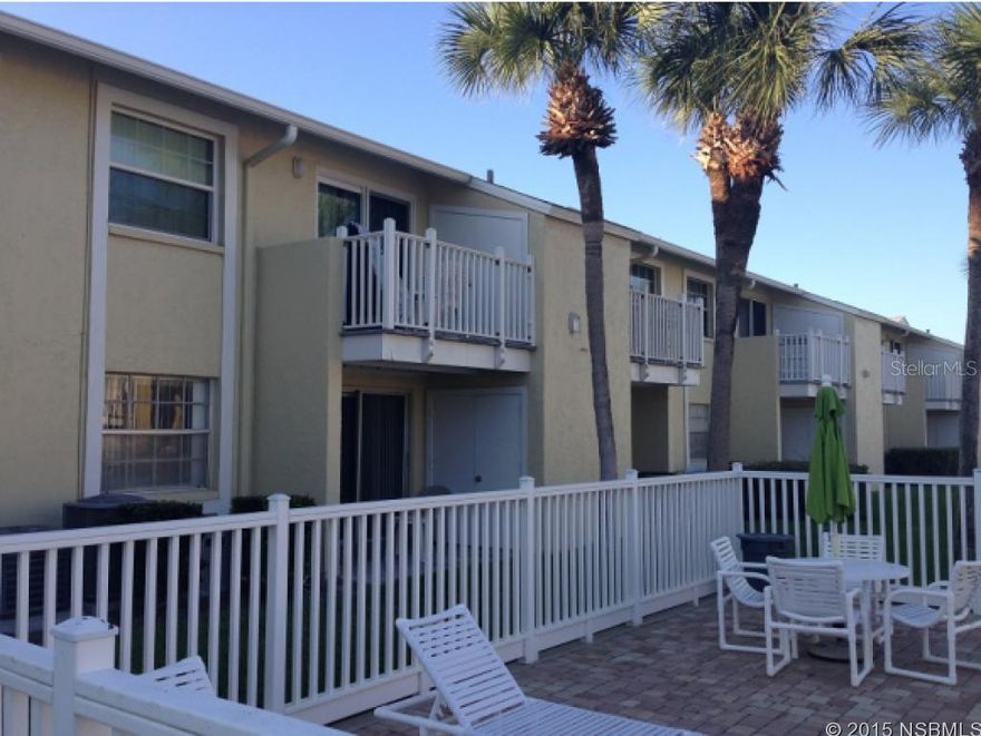 Own a piece of paradise with this great oceanview condominium! This one bedroom, one bath first floor unit overlooks one of two pools in this complex.  It has a large living room, breakfast nook with a full kitchen.  Walk from your unit directly to the no-drive beach.  Covered assigned parking for your vehicle and an attached storage with washer dryer hook up.  The Colony Beach Club has many amenities for you to enjoy including two community pools and shuffleboard.  New Smyrna Beach has grocery, shopping and dining for you to enjoy! ;LocationDescription: Condo ;Water: City