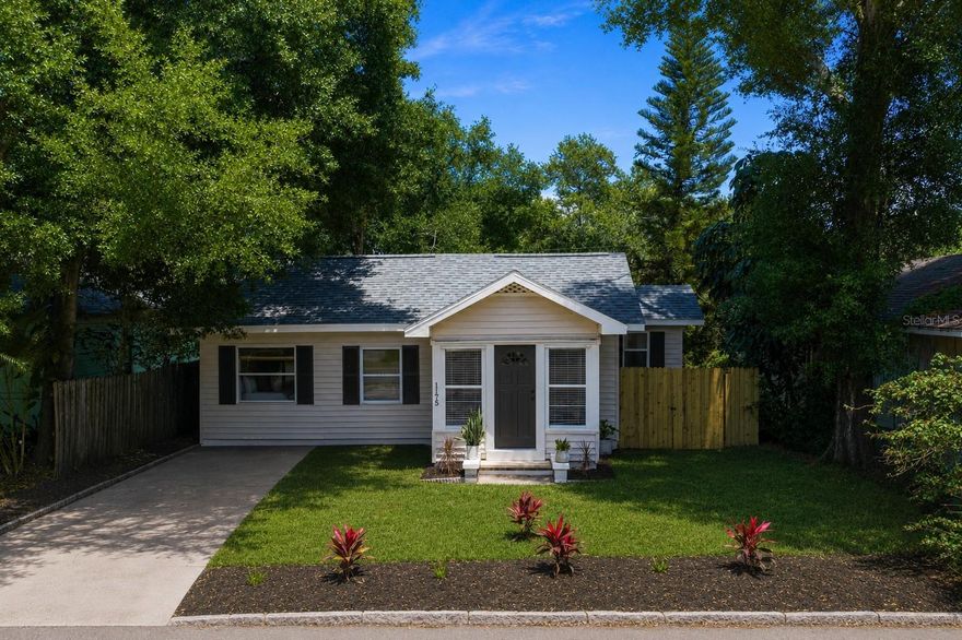 CHARMING COTTAGE IN BEAUTIFUL CRESENT LAKE NEIGHBORHOOD — Come home to this gem nestled in the heart of St. Petersburg's most coveted walkable neighborhood, Crescent Lake, just 11 blocks from the heart of downtown St. Pete. Homes like this don't come along often, and when they do, they don't last. This beautifully maintained 2-bedroom, 1-bathroom cottage sits on a quaint, private street that feels worlds away from the bustle of everyday life, yet puts you steps from everything that makes Crescent Lake one of the most desirable zip codes in all of Tampa Bay.  From the moment you arrive, the fresh exterior paint, lush new landscaping, and fully fenced yard set the tone — this home has been loved and it shows. Step inside and be greeted by the warmth of original hardwood floors that carry decades of character beneath your feet, perfectly complemented by a freshly painted interior that feels bright, clean, and move-in ready. The updated kitchen features gleaming stainless steel appliances, making it as functional as it is stylish.  But the real showstopper? A stunning glass-enclosed Florida room that floods the home with natural light — the perfect spot for your morning coffee, afternoon reading, or entertaining friends on a breezy St. Pete evening. And that's not all. Out back, you'll find not one but two bonus structures: a handy storage shed AND a climate-controlled she-shed that's just waiting to become your home office, creative studio, or ultimate retreat.  Practical details seal the deal: a private driveway accommodating two cars, a fully fenced yard for peace of mind, and a price that is frankly hard to believe for this neighborhood. There's also genuine opportunity here — the layout lends itself beautifully to adding a second bathroom, and renovation loan options make it easier than ever to customize and build equity from day one.  Whether you're planting roots for the first time or looking for the perfect Florida retreat, this Crescent Lake stunner checks every box.