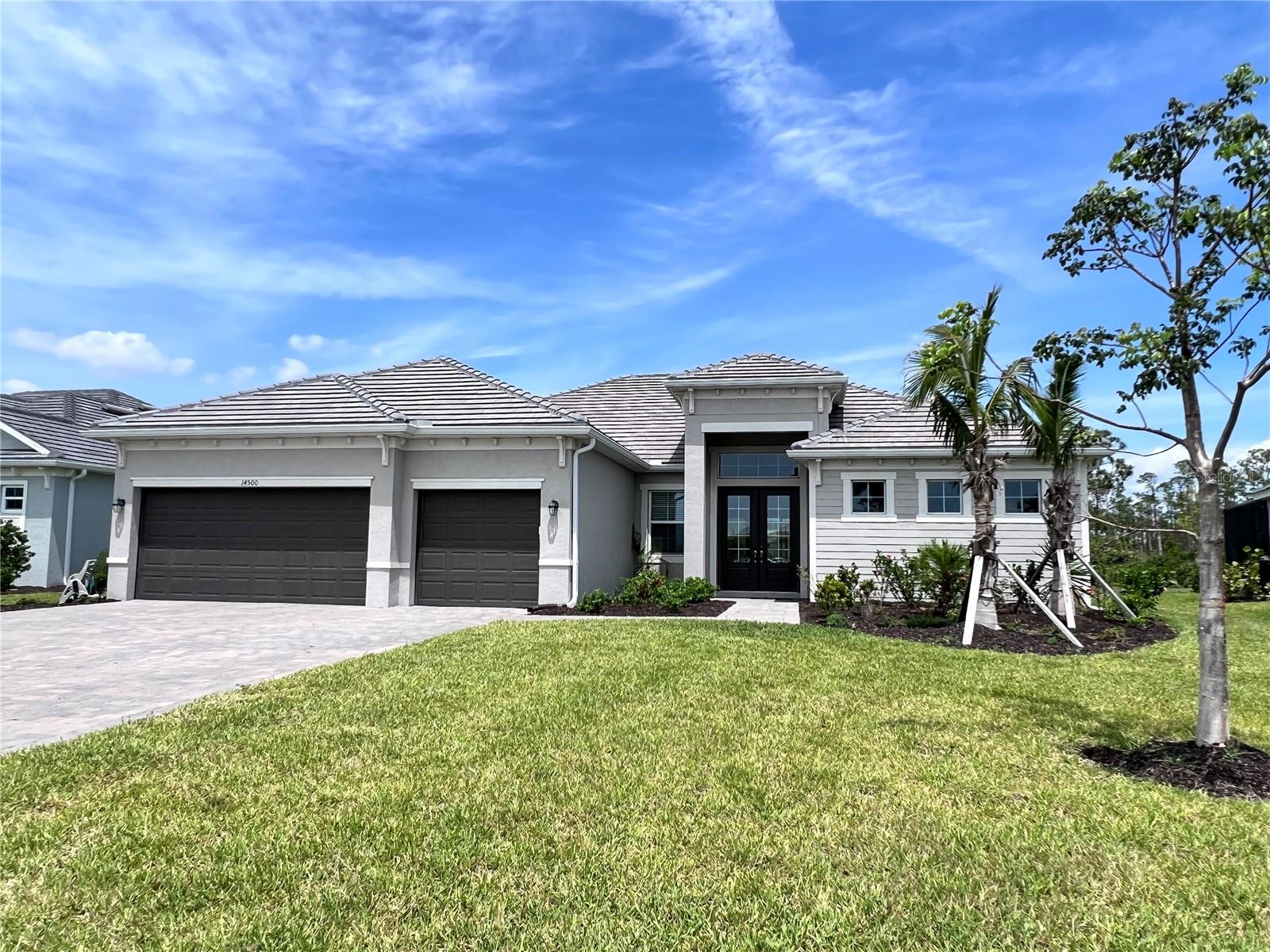 GATED Community, Privacy, waterfront, ANNUAL RENTAL- EXTREMELY large 3-4 bedroom brand new build, 3 FULL bath home. A sprawling 2700 square feet. Over 3650 total! Gated community home with 3 Large garage car spaces. SMART home with all the bells and whistles. Very generous spread out floor plan. Private baths for every room. The fourth room can serve as an office, den, or bedroom. Large over sized screen lanai. Home is on a canal that leads to the Myakka River. Take this home as your long term rental, or while you wait for your home to be built in the lovely brand new community of Harbor West!