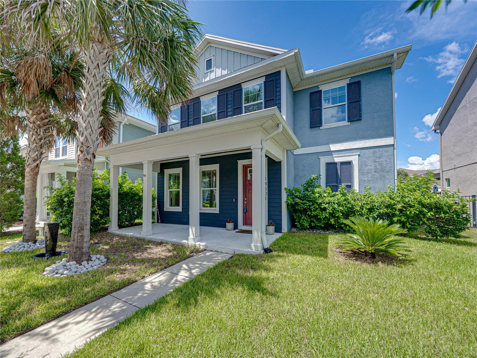 This charming David Weekley, Bungalow style home is just steps away from Asturia's Resort Style Amenities! Welcome to your dream home in the highly desirable Asturia community in Odessa, FL! This beautiful 3 bed, 2.5-bath home with a welcoming front porch is ideally situated just steps from the community’s resort style pool, clubhouse, state-of-the-art gym, and more. Step inside the foyer and you'll be greeted with tons of natural light, soaring ceilings, dramatic stairs, a huge kitchen, family room and dinette. Back to the foyer, on your left is a flex space, currently being used for homeschooling. This room is perfect for a formal dining or living room too. It features crown molding. To your right is a convenient half bath, spacious storage closet, 18' ceiling and open stair rail. This thoughtfully designed, David Weekley model home is just what you've always wanted. Laminate wood flooring throughout the whole home with tile in most wet areas. No carpet. The living area flows seamlessly into the screened back lanai and an extended paver patio, perfect for enjoying Florida’s outdoor lifestyle year-round. The gourmet kitchen is a showstopper, featuring Stainless steel appliances, Gas range, Large granite island, Upgraded cabinetry and Stylish tile backsplash. Upstairs, a cozy loft area provides the perfect flex space for a media room, playroom, or reading area. The owners retreat features tray ceiling, ceiling fan, dual walk in closets. One is currently being used as an office. Spacious spa like bathroom with garden tub, walk-in shower, dual sink granite topped vanity. Beyond the loft and owners suite is two more bedrooms, a full bathroom, and laundry room. Between the garage and lanai is a mud room to hang your coats and umbrella. Out back is a fully fenced back yard with back entrance privacy gate. Oversized 2 car garage is what you've always wanted. Living in Asturia means more than just a home, it’s a lifestyle. Enjoy an active and vibrant community with Resort style swimming pool. A Modern fitness center. An elegant clubhouse. A Dog park, playground, and scenic walking trails. Location, location, location!! Located just off SR 54, just west of the Veterans Expressway. This prime location offers quick access to Tampa, Clearwater, and the world famous sugar sand Gulf Coast beaches. Two major hospitals, dining and shopping are all under 10 minutes away. Tampa International Airport is 30 minutes to the south. Don’t miss your opportunity to own this move-in-ready home in Asturia! Schedule your private showing today! All measurements are to the nearest foot and not guaranteed.