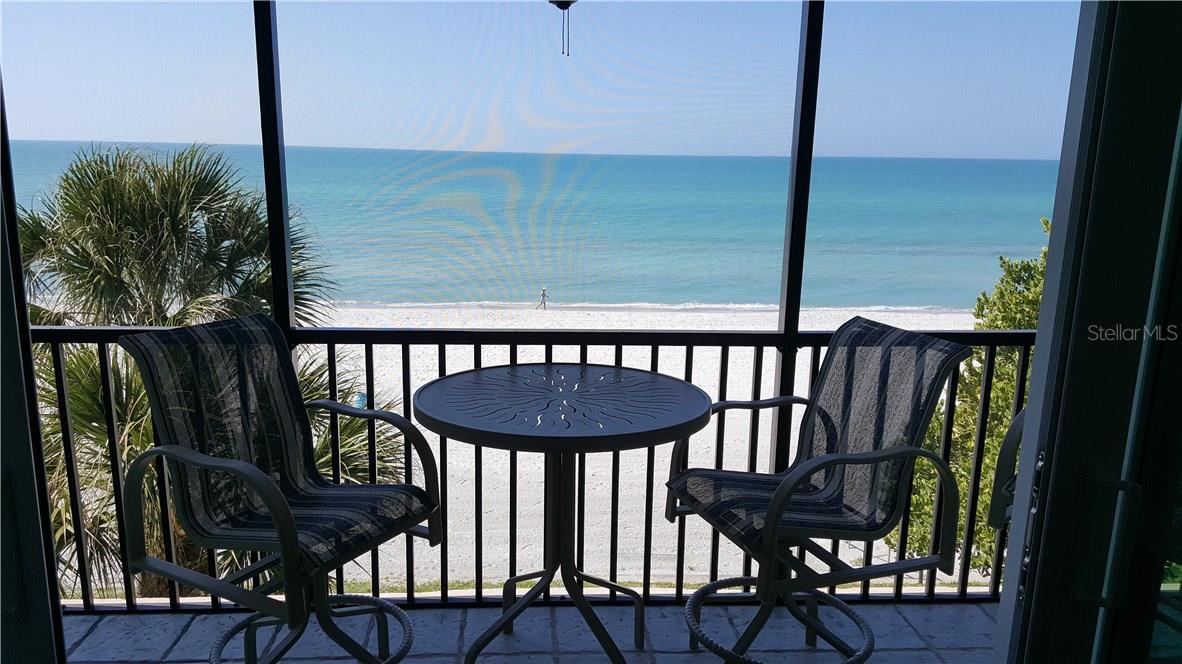 Stunning Portobello Vacation 2/2 Condo on Longboat Key. This beautiful condo provides easy and relaxed living with gorgeous direct gulf views. Full length screened lanai to enjoy the view. This totally renovated condo features luxurious and relaxed beach style décor, new windows and sliding glass doors, new laminate flooring and carpet, new kitchen appliances, three flat screen TVs with HD boxes and HD Extreme channel lineup, king size Master bed and guest bedroom provides two double beds, in unit washer and dryer for convenience. One assigned parking space and guest parking available for second car. Wi-Fi and cable package are provided. Heated swimming pool, tennis court and boat dock located conveniently across the street on the bayside of the complex. Only 1/2 mile to Publix shopping and dining center and approximately 5 miles from fabulous St. Armand's Circle. Sorry no pets permitted (no exceptions). No smoking permitted. 13% sales and tourism taxes apply for any rental less than 6 months. Property is available Apr 2025-Dec 2025 and Apr 2026 and after.