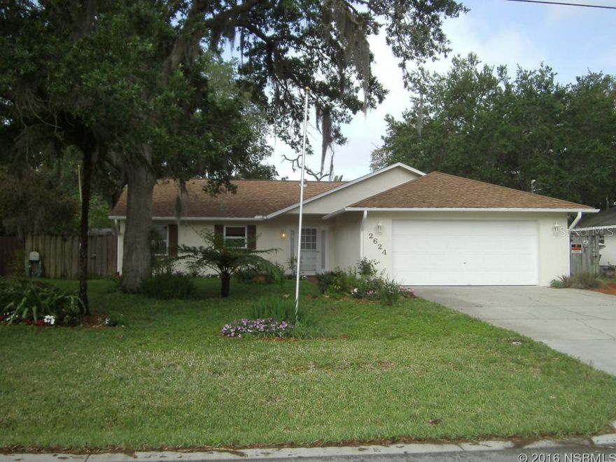Nicely updated 3 bedroom and 2 bathroom pool home on a 75 foot wide and 121 foot deep lot just north of NSB Airport. Totally updated eat-in kitchen including high end maple non-slam drawers and cabinets, tile backsplash and microhood.  Totally updated bathrooms including non-water stain shower doors. Enjoy this exclusive and private backyard playground including a beautiful recently built in-ground pool with a brand new pump motor and timer and a three year old wood deck for barbecues overlooking a lighted fish pond. This is a great house in a great neighborhood near parks and tranquil Turnbull Bay. Don't worry if the power is out as this home is equipped with a whole house generator for emergencies including a nearly full underground fuel tank. Recently serviced water filtration system and recently painted interior including just painted garage. Owner just spent 9 months and lots of money for the purchaser to have a move-in ready home. Other features include: recently installed top line double insulated hurricane rated windows, four year old HVAC system, three year old water heater, recently upgraded eight zone landscaping irrigation system, whole house roof drains, three year old solar tubes for additional interior natural light, four year old remote control ceiling fans throughout, three year old window blinds, all new molding, new closet shelving, all new electric switches and outlets and newer exterior painting and roof. ;Water: City