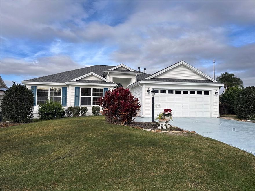 Check out these specs on this fabulous house! Location - just 2 miles south of Lake Sumter Landing, right off of Canal Street! That’s smack dab in the middle of ‘Between the Sixes!’ You are close to everything! Now let’s look at the house! This OLLEANDER model located in the village of LARGO is not to be missed! As you enter the house you are greeted by the stunning PALLADIUM window that is unique to this model. It floods the room with gorgeous northern light all day. The house sits on a large corner lot that even has enough room for a pool! 

The home has had many upgrades to increase not only its value but also its livability and comfort. The ROOF is only 5 years old. The original driveway has been replaced with a beautiful painted driveway. All counters in the house are GRANITE. The sparkling STAINLESS STEEL APPLIANCES are LG BRAND and are only 5 years old. The flooring is TILE and LVP except for one bedroom. The washer and dryer are only seven years old and there is even sun film on the windows to help keep the house cool and protect your privacy. Don’t miss the EPOXY garage floor, the TILE SHOWERS and the PAINTED LANAI FLOOR and check out the beautiful glass on the entry door.

Make sure to include this beautiful house on your short list of properties to see on your home search!