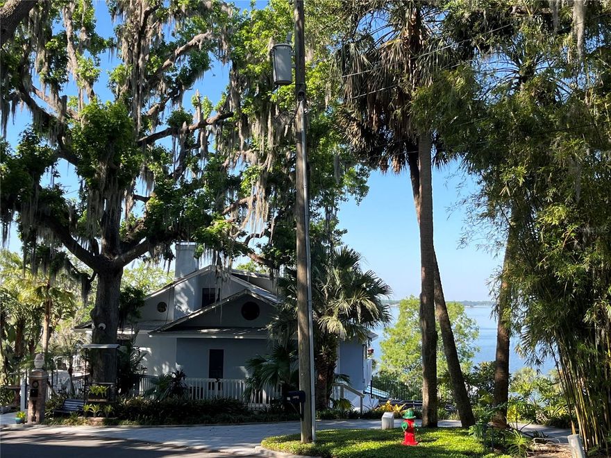 Attention Developers, Investors and Home Builders! Located in the heart of Mount Dora's Historic District, and 2 blocks from downtown, this one-of-a-kind, large lot offers amazing panoramic water views of the Dora Chain of Lakes. Perched high and dry, the property is on a summit 184 feet above sea level. There is currently a 2-story single-family home on the lot, with a finished basement. The property is zoned R-3, and there is a great opportunity to tear-down the existing building and replace it with a 3 story multi-family dwelling, large single-family home or 2 smaller homes. The current home was built in 1910 and renovated about 45 years ago (new electrical, plumbing and stucco). The lower-level basement has been converted into a bedroom, bathroom and kitchenette. The main floor (ground level) has the kitchen, living room, dining room, bedroom/family room and 1/2 bathroom. The 2nd floor is accessible via a spiral staircase and has a bedroom, full bathroom and reading nook. The home faces southwest for beautiful sunset views from almost every room and has an expansive wrap around balcony and deck. Additionally, there is a large 67x80 foot side yard with lush, mature vegetation (large oak trees, palms). You are conveniently located just steps from all the wonderful festivals, art galleries, shops and cafes in Mount Dora.