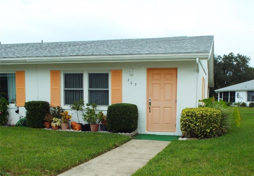 Kings Point is an active adlt community where your monthly fee covers so much it's amazing. This 1 bedroom condo is waiting for you to enjoy the green space view from the lanai. You are in walking distance here to jump on the walking/bike path. The home just had the walls and ceiling painted just for you ! The living and dining space is plenty of room with the kitchen right here for you. The hallway has closet space and a half bath. The large bedroom will hold a king size bed and there is over 10 feet of closet space here along with a full bath and walk in shower. The sliders take you out to the laundry closet and screened enclosed lanai. There are clubs, bus trips, golf, pools and more to keep you busy. We are close to 3 airports and multiple beaches. Come and see what this community is all about !