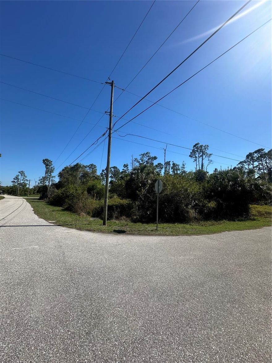 Corner Lot! This piece of property is in the BOOMING area of north port. It is 5 minutes away from Wawa, Space Shop Storage, Burger King, Walgreens, Dominoes Pizza, 7-eleven, A car wash and even Autozone!!!