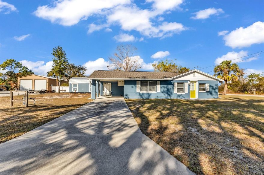 SAN SOUCI PUNTA GORDA, SHELL CREEK AREA. Rare unique property that provides many features. Nestled in a peaceful rural community, this charming 1-bedroom, 1-bathroom house offers the perfect blend of comfort and tranquility, surrounded by natural beauty and wildlife. Located on a spacious 100x100-foot lot, take several steps down the street to the creek where you can experience a serene wooden dock on Shell Creek next to a community boat ramp – ideal for boating, fishing, kayaking, or simply enjoying the view.

Inside, the cottage-like house has been updated over the years with includes a new roof,(2024) a new septic system (2024), new house air conditioner (2025) and a water softener. The interior features tile floors throughout, ceiling fans with a light-filled living area, a functional kitchen, and an enclosed laundry/storage room for added convenience. Step out into the new screened-in lanai (2023) and soak in the peaceful surroundings. Partial vinyl fencing in back yard for privacy. Furniture negotiable. Equipped with hurricane shutters. 

In addition to the main house, there’s a 10x20 shed (2022) equipped with AIR CONDITIONING – perfect for a workshop, studio, or additional storage. The property also includes two RV hookups, making it an excellent option for visitors or recreational use. An updated 200 amp electrical panel has been installed to handle all your electrical needs.

With room for expansion, this property offers plenty of potential to grow into your dream retreat. Whether you’re looking for a peaceful getaway or a place to make your own, this home provides an unique opportunity to live surrounded by nature, with modern updates for comfortable living and adventure! Don't miss out on this cottage like opportunity!