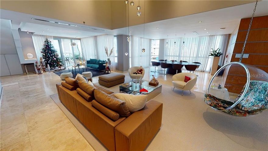 The exclusive, 2-story penthouse at 1212 Luchetti Street is located in the sought-after neighborhood of Condado Beach. This house presents a great execution of indoor and outdoor living, taking full advantage of views of the city, ocean, and the Condado Lagoon. It features three-bedrooms, a designer kitchen, double-height ceilings in the living and family room, a wine cellar, and a large terrace on both floors. The house also enjoys 3 parking spaces and a deeded storage area. This luxurious building offers total security and a great location. Just 3 blocks away from the ocean and it’s close to top schools, along with walk-ability to a selection of restaurants, markets, and shops. The floor plan, including the rooftop and terraces, is approx 4,475 square feet.