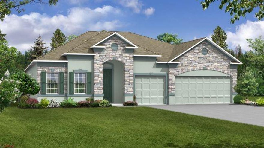 Pre-Construction. To be built. Your Dream Home Awaits!
The Venice is a stunning residence that seamlessly blends modern elegance with everyday functionality, offering high-end upgrades throughout—including a private guest suite—for a lifestyle of comfort and distinction.

From the moment you arrive, the stone-accent exterior, architectural shingles, and meticulous landscaping with full irrigation make a striking first impression. Step through the tray ceiling foyer entrance into a home defined by its thoughtful layout and upscale finishes, including 9’ ceilings, cordless blinds, and elegant 12x24 ceramic tile flooring throughout.

At the heart of the home, the spacious great room invites both relaxation and entertaining. Just off the great room, a Den with double French doors with side lights, tray ceiling, and an additional window offers the perfect space for a home office, media room, or quiet retreat.

The kitchen is a chef’s dream, featuring a large island with granite countertops, a walk-in pantry, tile backsplash, and a stainless steel French door refrigerator. The dining area flows effortlessly from the kitchen and opens to a covered lanai, extending your living space outdoors.

The owner’s suite is a tranquil escape, thoughtfully tucked away for privacy while remaining close to the main living areas. It features a spa-inspired bath with a walk-in tiled shower, a separate soaking tub, granite dual vanities, and refined details throughout.

Three large secondary bedrooms provide versatility for family, guests, or hobbies. The private guest suite is a true highlight—so discreetly placed you might miss it—offering comfort and seclusion your visitors will appreciate.

Additional highlights include a 3-car garage, a laundry room with granite countertops, and an oversized lot that gives you plenty of room to spread out and enjoy.

Smart living is built in with Deako switches, keyless entry, and other smart home features, offering ease, security, and control.

Experience the perfect fusion of luxury and livability in The Venice—designed to exceed expectations and enhance the way you live. Backed by a full builder warranty for lasting peace of mind.