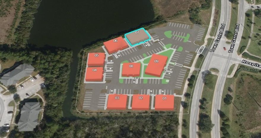 Under Construction. Building #07 is available for purchase at Palm Coast Town Center Exchange, a premier commercial development within Palm Coast’s Town Center master plan and part of a U.S. HUD opportunity zone. The zone boasts tax benefits for owners that participate in the program. The rear of the building backs up to a pond providing a pleasant water view. This building is being delivered in dark gray shell condition offering a fully customizable interior, giving buyers complete flexibility to design their ideal layout. The listed price is for a single entrance (option A) with an additional entrance façade (Option B and C) configuration upgrade available (ask for more details). Strategically located just 0.3 miles in front of AdventHealth Palm Coast Hospital, off Interstate 95 and Highway 100, it boasts prime visibility and access along Town Center Boulevard with over 390 feet of frontage. Nestled in the thriving Town Center community, with multiple residential projects underway, this property is ideal for medical practices and businesses aiming to capitalize on one of Florida’s fastest-growing cities. Contact us for pricing, builder incentives, and to schedule a tour of this outstanding commercial opportunity.