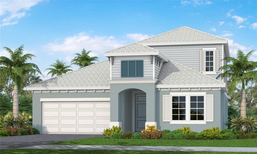 Under Construction. Stunning Laurel 2 by Neal Communities in Windward at Lakewood Ranch! This spacious 3,244 sq. ft. home features 3 bedrooms, 3.5 baths, a den, and a spacious bonus room. The open-concept great room flows to a covered lanai with pocket sliding doors and an outdoor kitchen rough-in—perfect for entertaining. The gourmet kitchen offers Timberlake cabinets in Harbor finish, quartz countertops, a tile backsplash, and GE stainless appliances with a gas range. Designer details include wood-look tile flooring, impact windows, coastal stair railing, and a spa-inspired primary bath. Foam wall insulation, recessed lighting, and a pool pre-wire package add comfort and convenience. Enjoy resort-style amenities in Windward—two pools, fitness center, pickleball, tennis, and scenic trails—just minutes from UTC and Gulf beaches.