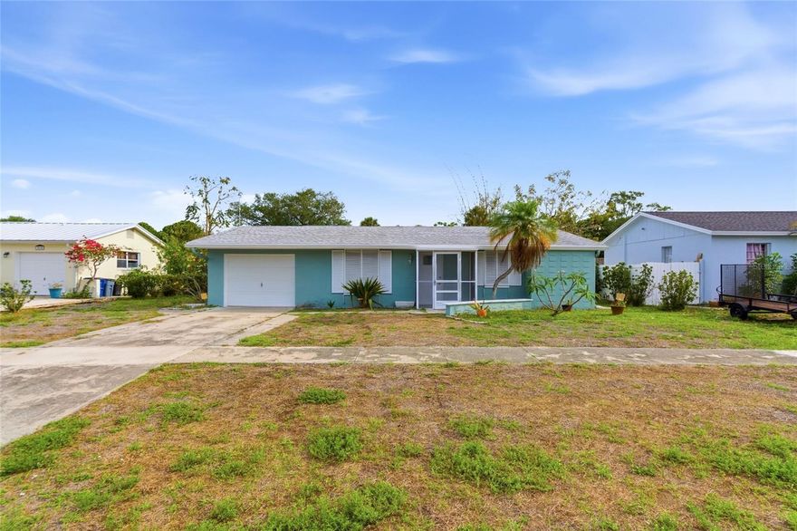 Welcome to this charming 2-bedroom, 2-bath home located in the desirable Ridgeway Estates community of North Fort Myers. Offering 1,048 sq ft of comfortable living space, with classic Florida charm. The spacious primary suite features a walk-in closet and private bath, while the inviting foyer includes a convenient tech/work area. Terrazzo flooring runs throughout the home, adding both durability and character. The kitchen is equipped with a stainless-steel refrigerator and dishwasher and flows seamlessly into the dining and living areas—ideal for everyday living and entertaining. Enjoy indoor-outdoor living with impact sliding glass doors off the kitchen/dining area and a pocket slider from the primary bedroom leading to the screened porch. Recent updates provide peace of mind, including a roof installed in 2019, all impact windows and doors installed in 2024, and a newer water heater. Conveniently located near shopping, dining, and major roadways, this move-in-ready home in Ridgeway Estates is a fantastic opportunity—schedule your showing today!