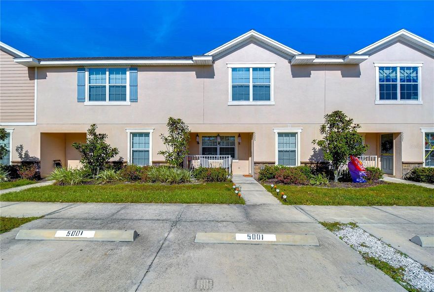Welcome to this beautiful townhome in a gated community conveniently located just off of I-75. This home features an open kitchen floorplan with dining and family room combined. It also has a screened in lanai offering private outdoor space. All 3 bedrooms and 2 full bathrooms, laundry closet with washer and dryer are located upstairs providing privacy and tranquility, half bath downstairs. HOA includes lawn maintenance, gated entrance, community pool, water, trash. Close to shopping , medical facilities,restaurants and much more!!