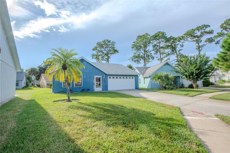 Charming Move-In Ready Home Minutes from the Beach! 
Welcome to 714 Fox Tail Ct, a beautifully maintained 3-bedroom, 2-bath home nestled in the quiet Pine Island community of New Smyrna Beach. This single-story residence offers 1,506 sq ft of comfortable living with a split floor plan, vaulted ceilings, and flexible spaces perfect for today’s lifestyle. Renovated kitchen with brand new stainless steel appliances, permanent hurricane shutters, fresh paint inside and outside, updated fans, new water heater, washer and dryer included.
Enjoy peace of mind with a brand-New ROOF and New AC system (2025), plus low maintenance living with a low annual HOA of just $475. The spacious third bedroom can double as a family room or home office, while the enclosed back porch provides relaxing water views and a seamless indoor-outdoor living experience.
The community offers fantastic amenities including a pool, clubhouse, shuffleboard courts, and picnic/grill area—all just a 10-minute drive to the ocean. With one-way gated access, you’ll appreciate the privacy and security of this established neighborhood.
This home is the perfect blend of value, comfort, and location—ideal for full-time living, a seasonal getaway, or investment opportunity.
Don’t miss your chance to own a slice of coastal Florida living!