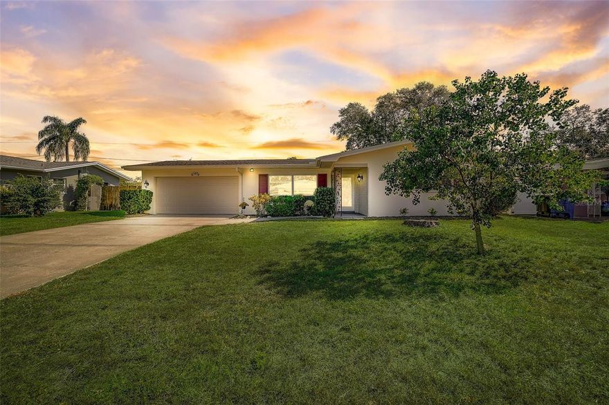 Great location in Woodmont Park Estates! Relax in front of the fireplace. Spacious living room and family room. Enjoy the large backyard with privacy fence. Convenient to schools, shopping, restaurants, and the Pinellas Trail. Minutes to Clearwater Beach, downtown Dunedin, and Safety Harbor!  New A/C system in 2022!  New roof in Nov. 2021!