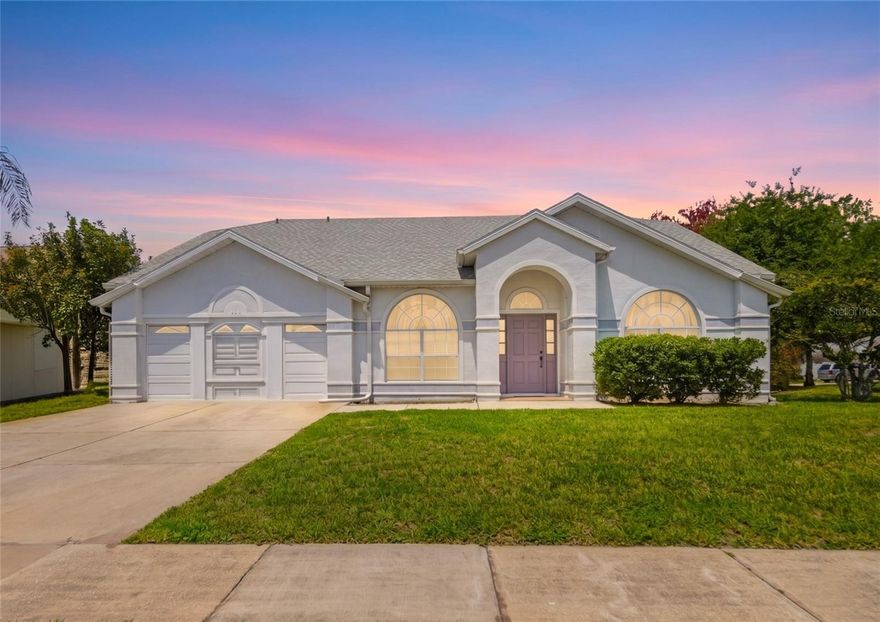 One or more photo(s) has been virtually staged. 124 Seabearn Court, a three-bedroom, two-bathroom single family pool home in established Southeast Orlando within the 32824 zip code, delivering 1,944 square feet of comfortable interior living space on an expansive 9,340 square foot homesite that exceeds many neighboring parcels in the area. Built in 1992 with durable concrete block construction on a stable slab foundation, this Orlando pool home is engineered for the Florida climate and has just received two of the most significant capital improvements available to any Florida residence: a brand-new roof installed within the past five weeks, providing decades of fresh weather protection and removing one of the most common closing-cost concerns in Central Florida real estate, and a brand-new central air conditioning system delivering efficient electric climate control throughout the home and reducing near-term repair exposure. The well-designed floor plan features three flexible bedrooms suitable for a primary suite, home office, guest room, or media room, while two full bathrooms efficiently serve daily use and the connected living, dining, and kitchen areas deliver the open layout Florida buyers consistently prioritize. The kitchen and bathrooms present a meaningful opportunity for personalization, allowing a buyer to select countertops, cabinetry, flooring, lighting, backsplash, and fixtures rather than inheriting someone else's renovation choices, creating an immediate path to built-in equity through controlled cosmetic improvement. Outside, the private in-ground swimming pool anchors the spacious backyard on the 9,340 square foot lot, providing outdoor recreation that typically commands a substantial premium in Orlando real estate, with abundant room for poolside entertaining, gardening, and the indoor-outdoor Florida lifestyle that makes pool homes one of the most consistently searched property types in the Orlando MLS. The attached two-car garage adds covered parking and storage for tools, bicycles, kayaks, paddleboards, and outdoor gear, and the home connects to public sewer and city water service. An affordable HOA structured at only $184 semi-annually keeps ongoing carrying costs low, while the 32824 location provides convenient access to SR 417, Florida's Turnpike, everyday shopping and dining, medical facilities, Lake Nona's Medical City, Orlando International Airport, and Central Florida's theme park region including Walt Disney World, Universal Studios, and SeaWorld. Move-in-ready with a new roof, new AC, oversized lot, in-ground pool, two-car garage, concrete block construction, and a low semi-annual HOA, 124 Seabearn Court stands out as one of the most compelling Orlando, FL 32824 pool homes currently available in this segment of the Central Florida market.