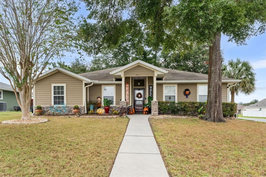 Step inside this beautifully maintained 3-bedroom, 2-bath former model home and experience the perfect blend of comfort, style, and thoughtful upgrades. Built in 2010 and situated on a desirable corner lot, this home welcomes you with an open floor plan and vaulted ceilings that create an airy, spacious feel in the main living area.

The kitchen is a standout, featuring solid chestnut wood cabinets, granite countertops, stainless steel appliances (2018) including a low-profile microwave and double oven, hanging pendant lights with dimmable settings, a deep basin sink, and a convenient pantry. Tile in the kitchen and laminate flooring flows through the main living spaces, with cozy carpet in the bedrooms.

The split floor plan offers privacy, with the primary suite tucked away on one side of the home. Faturing a tray ceiling, a wlarge alk-in closet, and a spa-like ensuite with a jacuzzi tub, seperated vanities. On the opposite side, of the house you’ll find two generously sized guest bedrooms and a shared hall bathroom, connected by a pocket door from the living room for added convenience.

Recent upgrades include a new water heater (2025), kitchen appliances (2018), and a lifestyle garage screen.

The upgrades arent just on the inside their outside too! Step outside and unwind in your tranquil fully fenced in backyard retreat. The outdoor space boasts extended stamped concrete, a pergola, gutters, lush zoysia grass, and beautiful landscaping—perfect for entertaining or relaxing.

This home combines timeless design with modern updates in a peaceful setting.


Low HOA dues of only $90 a quarter and youll have acces to the community annemities such as playground, tennis, pickleball and basketball courts. Don’t miss the chance to make it yours!