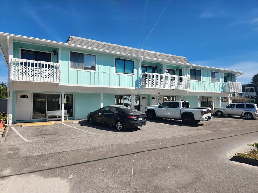 Great Anna Maria Island office space for sale on Gulf Drive N. in Bradenton Beach. Unit 102 is 416  square feet and a has a full private bathroom.  There are tile floors throughout. Island Plaze is a condo association made up of 8 units.  4 commercial spaces are on the ground level with 2 reserved parking spaces per unit in the front of the building.  4 residential / vacation rentals are upstairs with parking and entrances in the back of the building.  Other commercial tenants include a hair salon, real estate office and a flower shop.  Tenant occupied.  Call today for an appointment to view.