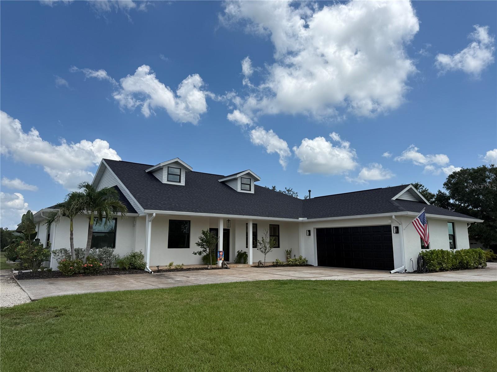 This home in exclusive Panther Ridge Ranches is looking for it's new owner. The perfect fit is someone who will appreciate a colorful sunset sitting next to their beautiful pool watching their horses graze on the over 9 acres of this equestrian paradise. THIS BEAUTIFUL HOME IS BEING OFFERED COMPLETELY FURNISHED. A must have for it's new owner is also someone who feels the comfort of knowing their home is protected by a 2022 installed roof, new hurricane windows, doors and sliders, as well as the security of having a propane powered whole house generator to keep electricity flowing and internet powered by Starlink. When the same new owner steps inside, they will appreciate finding brand-new luxury vinyl plank flooring throughout, beautifully remodeled bathrooms, upgraded lighting and fans, and a chef’s dream kitchen featuring custom cabinetry, quartz countertops, and premium ZLINE appliances — all designed around an open floor plan ideal for entertaining. This home remained high and dry through recent storms with no flooding. Equestrians will appreciate the brand-new no-climb fencing encasing the entire property, a well-appointed barn with 4 horse stalls (room to expand), 3 with 12x12 runouts, fans, a misting spray system, tack room, equipment storage and barn is also kept cooler by the near by shade trees. As you enter through custom-made gates and pass a serene pond with a new fountain, you’ll feel the care and quality that define this estate. Located just 14 miles from Terra Nova Equestrian Center and 11 miles from Sarasota Polo Grounds, this property offers the perfect blend of luxury, functionality, and location for horse enthusiasts and or if you just want to escape the traffic and congestion of town without living too far out from modern conveniences. Don’t miss this rare opportunity to own a turn-key equestrian estate in Panther Ridge Ranches.