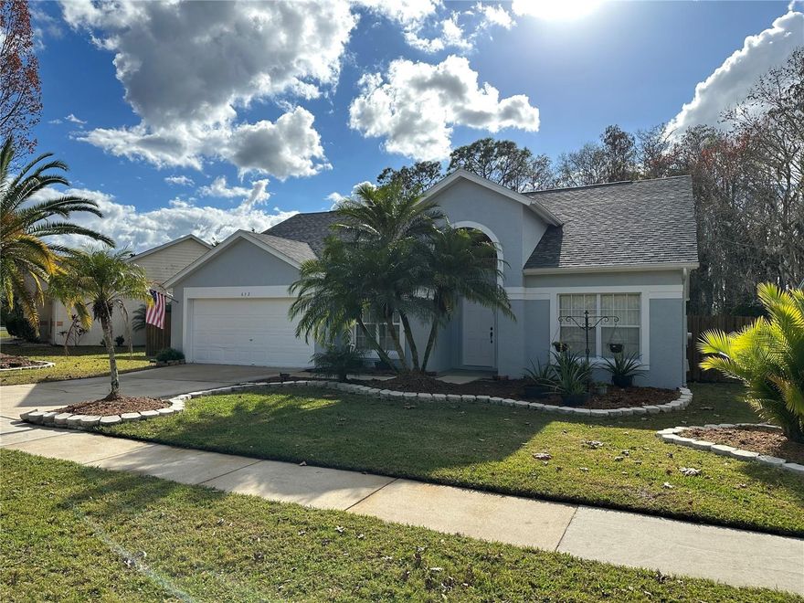 Welcome to this East Orlando’s Heron Bay community home. A well-maintained 3 bedroom, 2 bathroom residence on a dead end street lined with multiple cul-de-sac. This split floor plan offers privacy and functionality, ideal for everyday living or entertaining. Right inside the foyer is the family room and formal dining room. The interior features a wood-burning fireplace that anchors the kitchen dining and great room, creating a warm and inviting atmosphere. There is also plenty of plant shelving up top along the kitchen and great room for decor. The Primary bedroom has a walk in closet, plant shelved and an attached bathroom. The Main Bathroom has a water closet with storage plus a dual sink vanity with separate garden tub and shower. The Kitchen features a long breakfast bar, nook, closet pantry and is great for hosting. Step outside to enjoy a large partially fenced backyard that nestles up to a conservation. Perfect for pets, play, or outdoor gatherings. Irrigation system. Recent upgrades and services include a NEW ROOF in July 2024, Hot Water tank in 2022, re-piped the waterlines in March 2010 and a recently serviced A/C in Oct 2025. This home is conveniently located near SR 408 and SR 417, providing easy access to downtown Orlando, major employment centers, and Orlando International Airport. Waterford Lakes Town Center is close with top-rated dining/shopping plus city parks, trails, and everyday conveniences. Schedule your showing today!