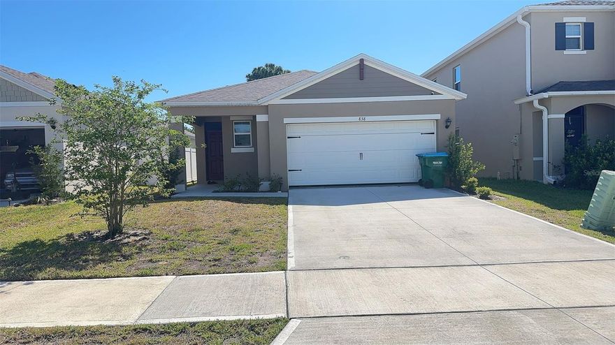 3/2, 2 Car Garage, Single Family Home, Living/Dining Room Combo, Kitchen with Refrigerator, Stove, Dishwasher, Tile & Carpet Throughout, Inside Utility Room with washer/dryer hookups, Covered Patio, Lawncare & Fertilization Included, Community Playground, NO PETS, NO SMOKING, Year Built: 2023/ 1614 Sqft.