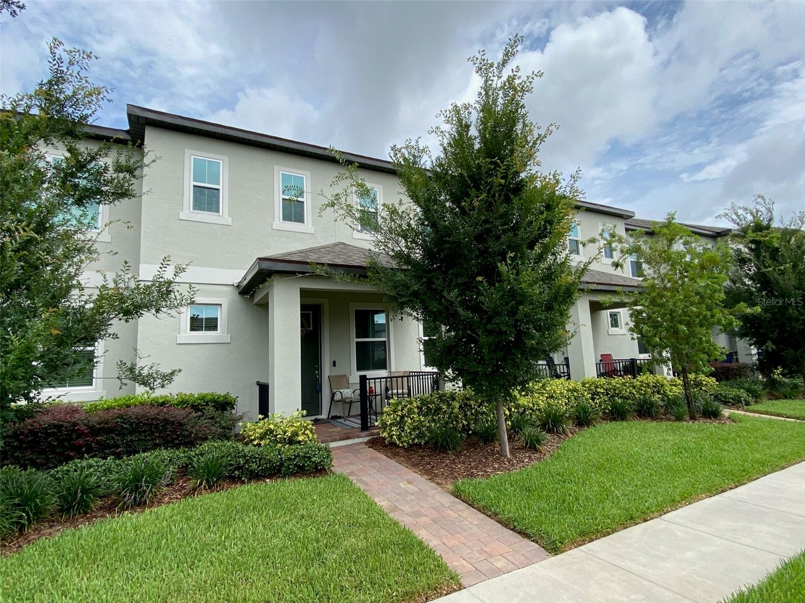 Discover this stunning townhome tucked away on a quiet cul-de-sac, featuring a charming bench seating area overlooking a peaceful pond. Offering 3 bedrooms, 2.5 bathrooms, plus a versatile study/den and walk-in closet with French glass doors on the first floor, this home is designed for both comfort and functionality. The open-concept kitchen, dining, and living area is perfect for entertaining, with white cabinetry, granite countertops, an island with seating, and a spacious walk-in pantry. Sliding glass doors lead to a covered patio and private fenced courtyard, ideal for relaxing outdoors. Upstairs, you’ll find all three bedrooms, providing privacy and convenience. The home also features a 2-car attached garage for ample storage and parking. Located in the sought-after Watermark community, residents enjoy resort-style amenities including two large pools, basketball and tennis courts, a 24-hour fitness center, playgrounds, bocce ball, a clubhouse, and a scenic terrace above the gym. Don’t miss the opportunity to make this beautiful property your new home—schedule your private showing today!
