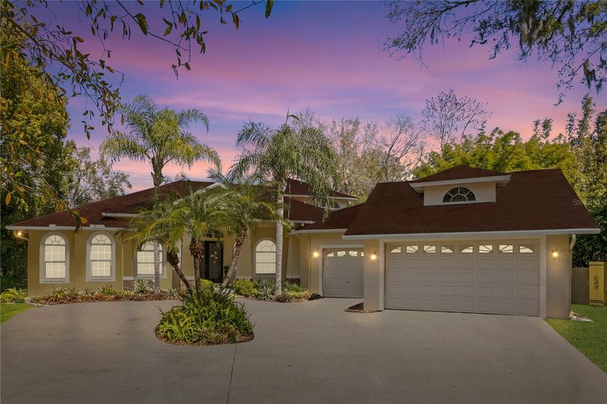Discover a rare gem in the heart of Tampa Bay’s highly sought-after Keystone neighborhood of Odessa. Tucked away at the end of a quiet cul-de-sac, this beautifully maintained pool home rests on nearly an acre of lush, tree-lined property - offering a sense of peace, privacy, and connection to nature that’s hard to find. Imagine mornings surrounded by birdsong, afternoons by the sparkling pool, and evenings framed by the golden glow of the sunset filtering through the trees.
Recently appraised above list price, offering a rare opportunity for built-in value.

Upon entering the home, you are welcomed into a formal living room and dining room that overlook the pool and backyard, creating an immediate sense of space and an effortless indoor-outdoor connection - ideal for entertaining or relaxed everyday living. A private home office at the front of the home provides a dedicated and quiet workspace, while two spacious bedrooms offer comfortable accommodations for family or guests. A generously sized fourth bedroom adds flexibility for a home theater, media room, or private guest suite. New interior doors throughout enhance the home’s updated and well-cared-for feel. Completing the main level, the renovated kitchen is a true chef’s delight, featuring quartz countertops, an elegant backsplash, generous workspace, kitchen island with cooktop, an eat in area and a layout that opens to a large family room, creating the perfect gathering space for everyday living, entertaining, and making lasting memories with family and friends.

Upstairs, the spacious primary suite offers a private retreat with abundant room to unwind. The suite features large walk-in closets, a luxurious bathroom with a separate walk-in shower and soaking tub, dual sink areas, and a cozy sitting area - perfect for reading or enjoying a quiet morning. Step out onto the private balcony overlooking the pool and lush trees, creating a serene setting to relax and take in the tranquil surroundings. Take the spiral staircase from the balcony down to pool and spa area, perfect for convenience and privacy.

Step outside to enjoy Florida living at its best with a screen-enclosed pool and spa, perfect for relaxing evenings, weekend entertaining, or quiet mornings surrounded by nature. The home is equipped with hurricane impact glass throughout and includes a Polaris P5500 generator, offering added peace of mind and comfort year-round.

Located in one of Odessa’s most sought-after communities, this property offers a rare combination of space, privacy, and value. The home is  conveniently located close to top-rated schools (Steinbrenner), shopping, dining, major highways, golf courses, award winning beaches, nature trails, miles of bike trails, beautiful parks and reserves, while having easy access to Tampa, Pinellas and Pasco counties. Don't miss the opportunity to make this exceptional Odessa home your own!