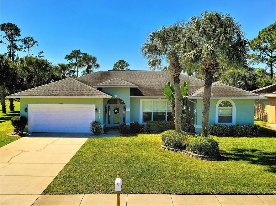 This one has it all!  3 bedroom, 2 bathroom home full of updates.  Private screened pool and hot tub directly on the golf course with lake views from the front!  This home has granite countertops in kitchen with stainless steel appliances - natural gas stove, both bathrooms with granite counters as well, double sinks with his/her walk in closets in master. French doors from master to pool deck. Vaulted ceilings, arched windows, custom window treatments, split plan with third bedroom connecting to the hall bath giving your guests privacy.  Custom shelving in front living room.  Tons of space for entertaining inside or outside on the pool deck overlooking the golf course where you can enjoy the evening sunsets.  Seller is having new roof put on 3rd week of March, along with a brand new gas water heater just installed.  Too many updates to list.  Call for your private showing! ;Water: City