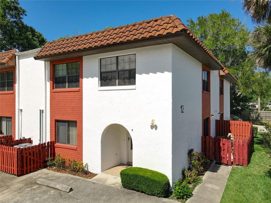 Welcome to this well-maintained 3-bedroom, 2-bath, two-story condo located in the desirable Jemecy Oaks community in South Daytona. All bedrooms are thoughtfully situated upstairs, offering privacy and separation from the main living areas. The eat-in kitchen was upgraded in 2023 with new cabinet faces and tile, and opens to a private, fenced patio—perfect for relaxing or entertaining.
This unit is positioned in the rear of the neighborhood, providing a quieter setting with minimal traffic. Interior features include neutral tones, wood and tile flooring throughout, a new HVAC system installed in 2025, and some updates to the bathrooms (2025). Enjoy the convenience of having two parks less than 1/2 mile, along with close proximity to shopping, dining, and the beach. A move-in-ready home offering comfort, thoughtful updates, and a great location.