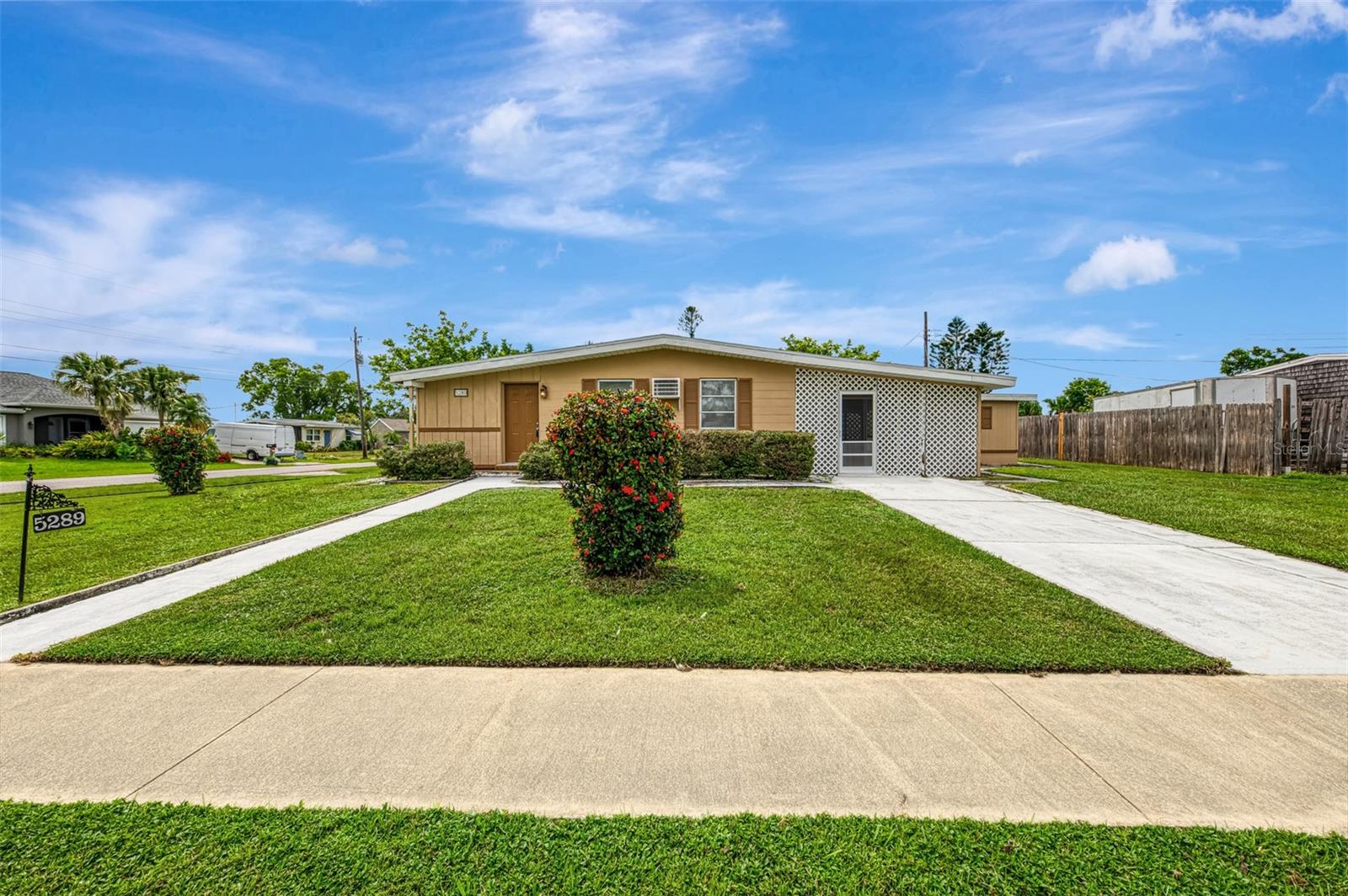 One or more photo(s) has been virtually staged. **Unique 3-Bedroom, 1-Bath Home in North Port. NEW ROOF INSTALLED IN 2022!** Located on almost a 1/4 of an acre (.23) in a peaceful community in North Port, just minutes away from Wellen Park, this distinctive home needs a little TLC, but the foundation is solid and it’s move-in ready. There is no HOA and NO Flood zone (X). Importantly, the property sustained no flooding or damage during recent storms, offering added peace of mind. North Port is celebrated for its beautiful natural springs and extensive network of over 75 miles of freshwater canals. Golf enthusiasts will appreciate the home’s proximity to Heron Creek Country Club, which is just a short drive away. The property is also conveniently located near Coco Plum Plaza and the brand new Wellen Park, where residents can shop and dine. Baseball fans will enjoy the closeness to Charlotte Sports Park and the CoolToday Atlanta Braves Spring Training Stadium. There are numerous recreational options available, including the North Port water park and Warm Mineral Springs, both just minutes away. Residents can also enjoy nearby beaches for boating, fishing, golfing, nature exploration, shelling, or even collecting fossilized shark teeth. Don’t miss your chance to see this slice of paradise! With its immense potential at an exceptional price, this home is a must-see, perfect for investors or as a short-term rental property. Schedule your showing today before it’s gone!