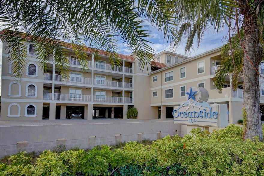 Wake up to the rhythm of the waves and unwind with endless horizon views in this coveted southwest corner penthouse, offering privacy and  the serenity of Indian Rocks Beach. A TURNKEY coastal retreat, located in the rarely available Oceanside community, this condo offers exceptional versatility for those seeking a primary residence, a vacation home, or income property with its lucrative 7 day minimum rental period. Bathed in natural light from two well-positioned skylights, the entry reveals an airy ambiance that flows effortlessly throughout the spacious floorplan. The heart of the residence is the great room, which provides breathtaking, panoramic views of the Gulf from multiple vantage points. An exceptional kitchen is a culinary enthusiast's dream, featuring ample stone counter space, attractive stainless appliances, and abundant storage within the rich hardwood cabinetry. The living and dining areas are designed for both intimate gatherings and quiet evenings spent under the glow of a Florida sunset. Sliding doors lead to your private balcony, offering wide-open vistas that stretch from the manicured grounds to miles of pristine sandy beaches. The spacious primary suite is optimally positioned to capture both Gulf and Intracoastal views, complete with a very private ensuite bathroom  and a generous walk-in closet. Additionally, a comfortable guest bedroom ensures privacy for family and friends. Notable amenities include a covered assigned parking space, private access to the pool, spa, and lounge areas, and a highly coveted private beachside cabana—the perfect spot to relax in the shade, grab a refreshment, or store your beach items! Situated perfectly between 1st and 2nd Ave, Oceanside is a short stroll from fine dining, shopping, recreational venues such as pickleball, tennis, softball, town library and art center-this is a very friendly beachside community that every one enjoys. With major roadways and larger shopping centers just a quick drive over the IRB Bridge, this fully furnished home is ready for immediate enjoyment. Welcome to your perfect Gulf-front getaway!