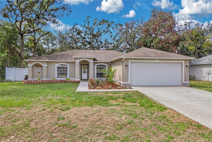 Welcome to this beautiful 3-bedroom, 2-bathroom home with a 2-car garage located in the desirable area of Spring Hill. Built in 2003, this well-maintained property sits on a spacious .23-acre lot and features NO HOA or CDD fees, giving you added freedom and savings.

For added value and peace of mind, the seller will install a NEW ROOF before closing. Major system updates include an AC unit replaced in 2022 (permitted and inspected) featuring a new air handler, condenser, and heat pump system. The system also includes a 3-year compressor warranty and a 7-year warranty on the entire unit, providing extra confidence for the new owner. Along with a newer water heater.

The home has recently received fresh landscaping and tree trimming, enhancing its curb appeal, and the entire sprinkler system is fully functional. Inside, you'll find new granite countertops installed in both bathrooms and the laundry area, along with new tile flooring in all bedrooms, adding a modern touch throughout the home.


Step outside to enjoy the fully fenced backyard, perfect for relaxing, entertaining, or enjoying everyday Florida living. The property also includes a storage shed for additional space and convenience. This home offers comfort, updates, and great value in a convenient location near shopping, dining, and local amenities.

Schedule your showing today—don’t miss this opportunity!