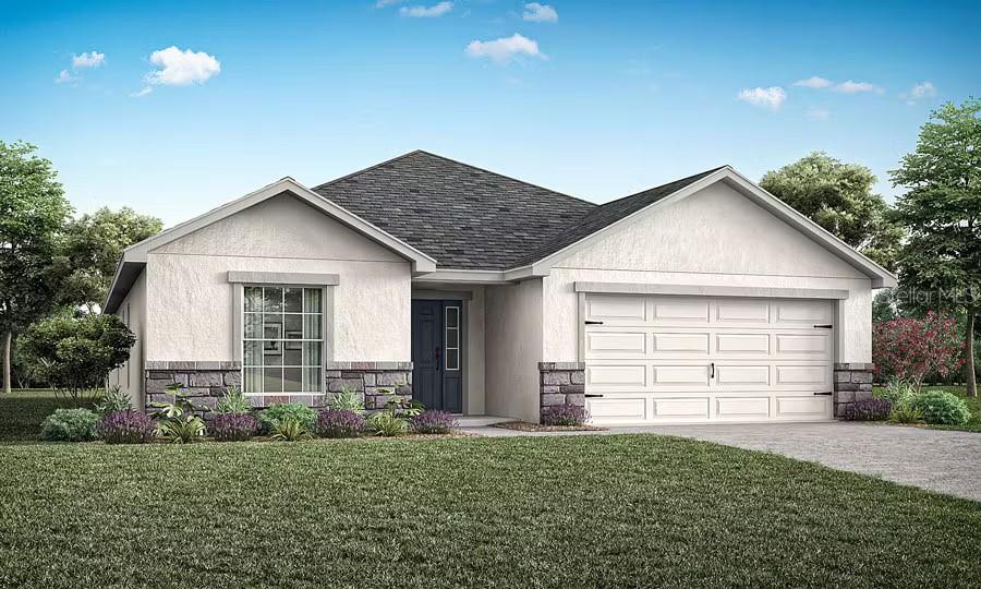 New construction home with 2005 square feet on one-story including 3 bedrooms plus a den, 2 baths, and an open living area. Enjoy an open kitchen with Silestone countertops, Samsung stainless steel appliances, a walk-in pantry, and a spacious island, fully open to the dining café and gathering room. The living area, laundry room, and baths include luxury wood vinyl plank flooring, with stain-resistant carpet in the bedrooms. Your owner's suite is complete with a walk-in wardrobe and a private en-suite bath with dual vanities, a tiled shower, and a closeted toilet. Plus, enjoy a covered lanai, 2-car garage, custom-fit window blinds, architectural shingles, energy-efficient insulation and windows, and a full builder warranty. ***Please note - Virtual Tour showcases the home layout; colors and design options in actual home for sale may differ. Furnishings and décor do not convey!