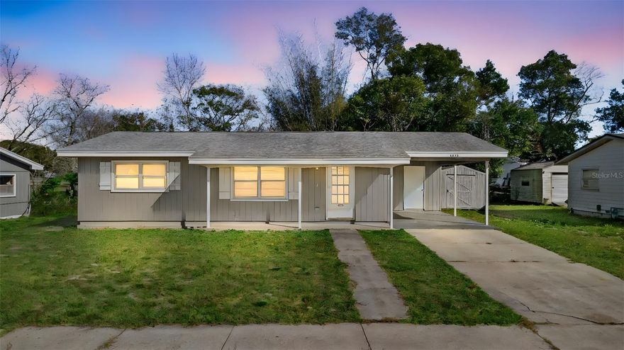 Welcome home to this well-maintained 2-bedroom, 1-bath single-family home located in the heart of Deltona, FL—perfect for first-time homebuyers or those looking to downsize. Offering 864 square feet of comfortable living space, this home features an open-concept living and dining area, creating a bright and inviting atmosphere. The functional kitchen includes ample cabinet and counter space and opens nicely to the main living area, making everyday living and entertaining easy. Both bedrooms are well-sized, and the bathroom is centrally located for convenience. Enjoy the benefits of a covered carport, additional exterior storage, and a low-maintenance yard—ideal for buyers seeking simplicity and affordability. No HOA. Conveniently located near shopping, dining, schools, parks, and major roadways, providing easy access to everything Deltona has to offer. An excellent opportunity to own a home and start building equity—schedule your showing today!
