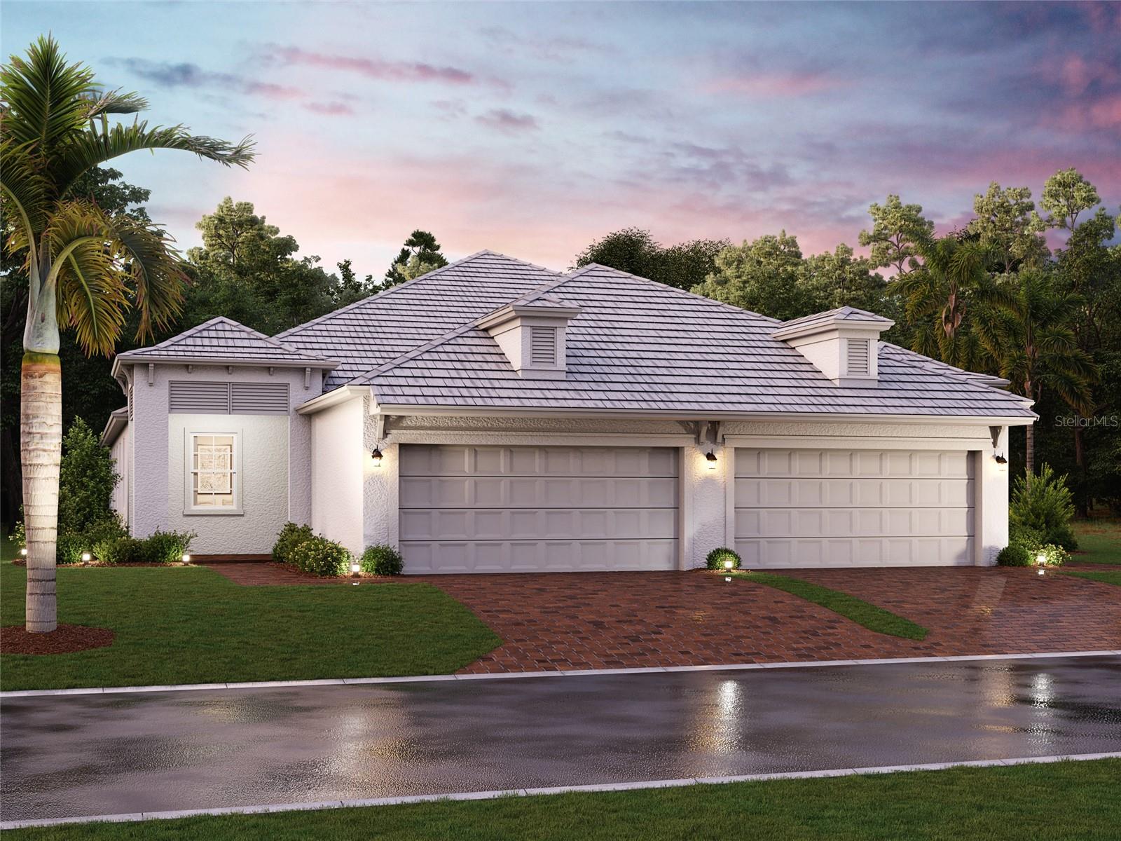 Under Construction. ****SPECIAL FINANCING AVAILABLE FOR A LIMITED TIME ONLY FROM PREFERRED LENDER. RESTRICTIONS APPLY, FOR QUALIFIED BUYERS, SUBJECT TO APPLICABLE TERMS AND CONDITIONS. SUBJECT TO CHANGE WITHOUT NOTICE****
Welcome home to the Topaz. This villa’s floorplan includes two bedrooms, two bathrooms, a den, and a two-car garage.
Enter in from the extended entryway, perfect for sipping your morning coffee, and head straight in the front door and into the heart of the home. A cozy den is tucked into the side for maximum privacy.
A kitchen awaits with a large center island, beautiful cabinetry, an abundant amount of countertop space, and a pantry to provide extra storage. Across the kitchen is the dining area, followed by the large great room. Sliding glass doors cover the back wall and open to the covered lanai.
The owner's suite shares this wing of the house. The bedroom leads into the bathroom with dual vanities, a walk-in shower, and a spacious walk-in closet.
Nestled in the front of the Topaz are a bedroom and a full bathroom. A utility room sits beside the bathroom, creating great accessibility to the rest of the home.