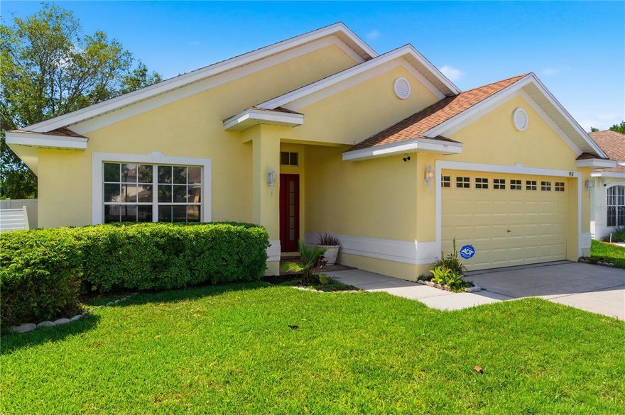 New Roof, Updated Appliances, and a Home Warranty equals the best value in Asbel Estates!  Welcome to this beautifully positioned 3-bedroom, 2-bath home in the desirable Asbel Estates community—offering exceptional value, a functional one-story layout, and serene water views.  This home features an open and inviting floor plan with split bedrooms, providing both privacy and flexibility for everyday living. The spacious kitchen flows seamlessly into the main living area, ideal for entertaining or relaxing at home.  Step outside to your screened lanai and enjoy peaceful backyard views—perfect for morning coffee or evening unwinding.  Additional highlights include a 2-car garage, indoor laundry, and a location within a community featuring parks, playgrounds, and convenient access to major roadways, shopping, and dining.  If you’ve been searching for a move-in-ready home with strong value, lifestyle appeal, and key upgrades already handled—this is the one.